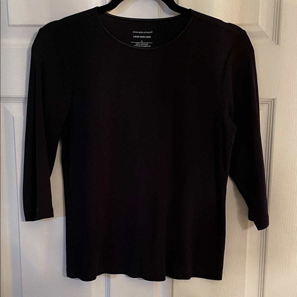 Christophe & Banks Classic Black 3/4 Sleeve Top
